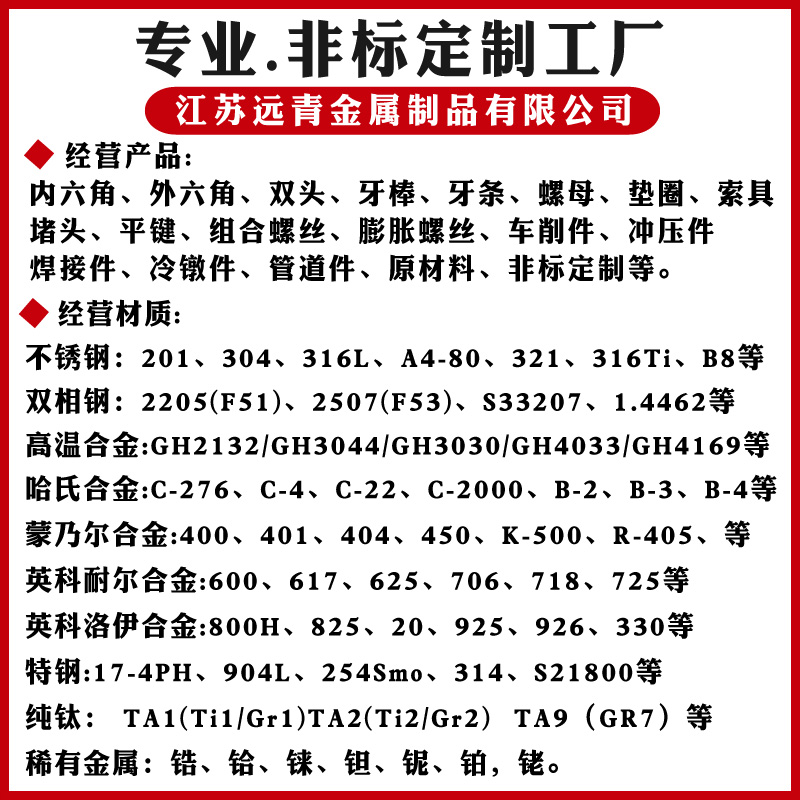 高性能合金不锈钢螺丝螺栓 2205、2507、904L、310S、1.4529、C276及蒙乃尔与哈氏合金全面解析